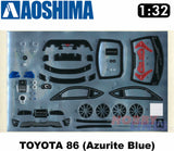 Toyota GT86 (Azurite Blue) Snap Together GT 86 1:32 scale kit Aoshima 05598