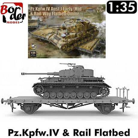 Pz.Kpfw IV Ausf.J & Ommr Rail Flatbed -  1/35 | Border Models | BT025