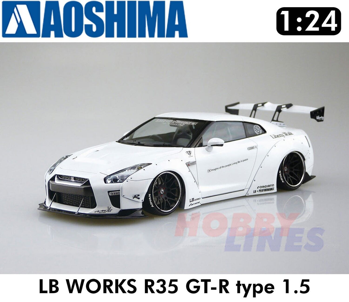 Libertywalk R35 Nissan GT-R V2 LB works 1:24 scale model kit Aoshima 05403