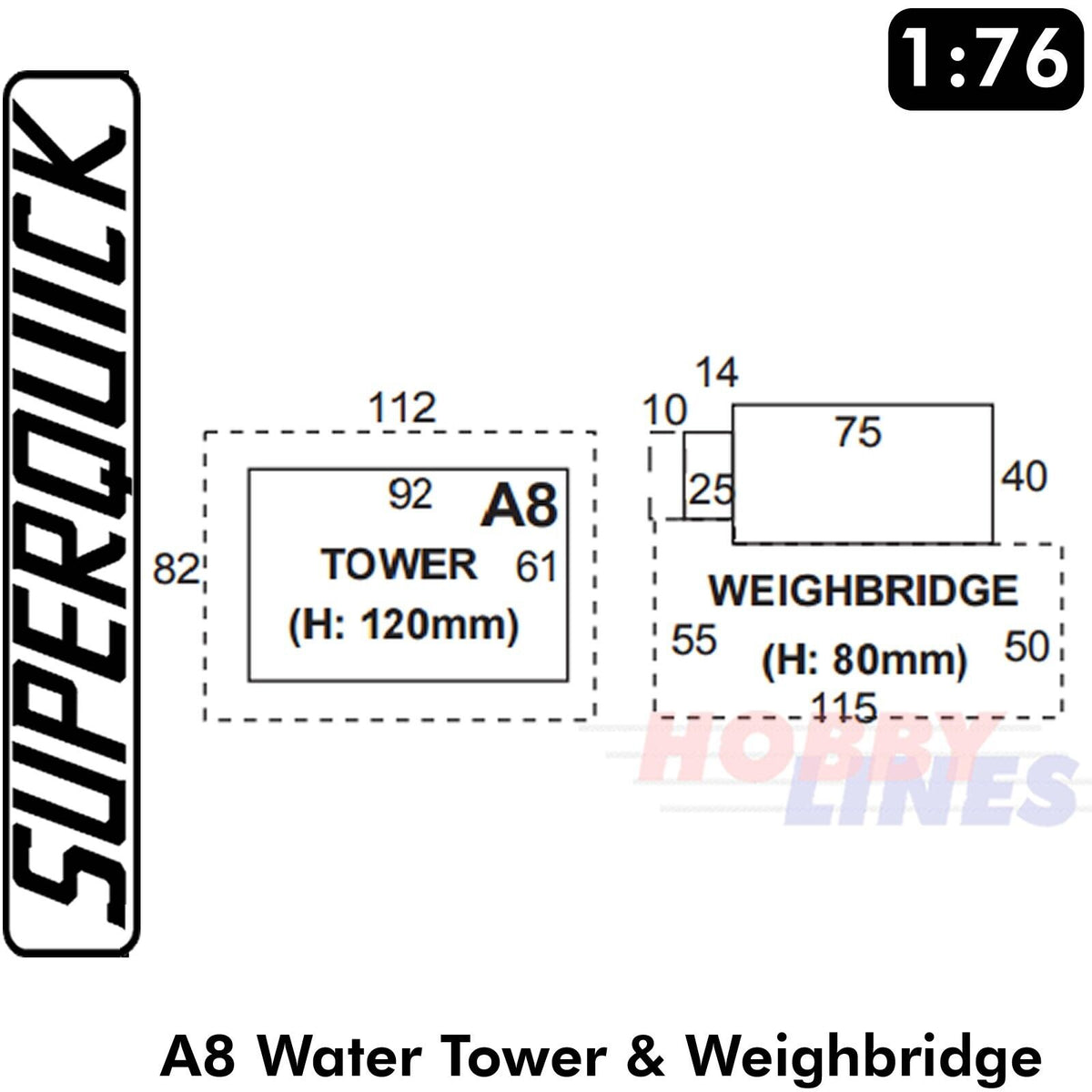 WATER TOWER A8 1:72 Scale OO HO Gauge Railways Building Series A A08 SuperQuick