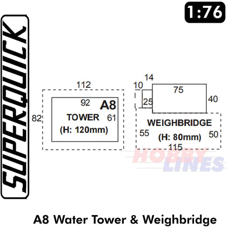 WATER TOWER A8 1:72 Scale OO HO Gauge Railways Building Series A A08 SuperQuick