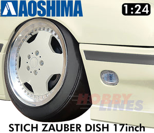 Aoshima Wheels & Tyres STICH ZAUBER DISH 17inch 1:24 Set of 4 Tuned Parts 06117