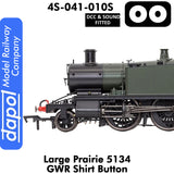 LARGE PRAIRIE 5134 GWR SHIRT BUTTON DCC & Sound Steam Locomotive | Dapol |  4S-041-010S