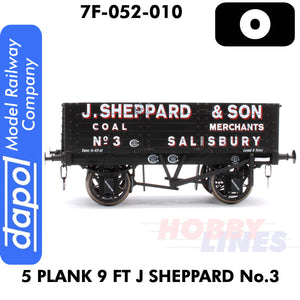 5 Plank 9 Ft J Sheppard No3 1:43 O gauge Dapol 7F-052-010