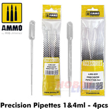 Load image into Gallery viewer, PIPETTES Small 1ml - Large 3ml reuseable 4 pack AMMO Mig Jimenez MIG8234
