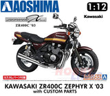 KAWASAKI ZR400C ZEPHYR 2003 Custom Parts motorcycle 1:12 kit AOSHIMA 06532