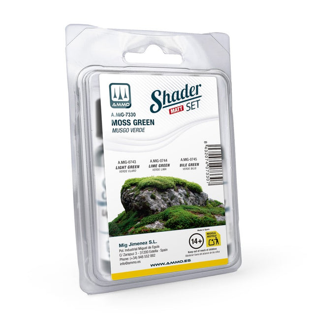 Matt Shader Set - Moss Green - 3x17ml | Ammo by Mig Jimenez | MIG7330