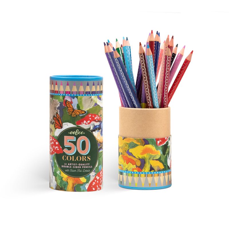 Mushroom 25 Double-Sided Coloured Pencils | eeBoo | PTB327