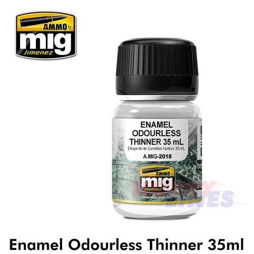 ENAMEL ODOURLESS THINNER White Spirit for weathering AMMO Mig Jimenez MIG2018/9 MIG2018 35ML ODOURLESS ENAMEL THINNERS