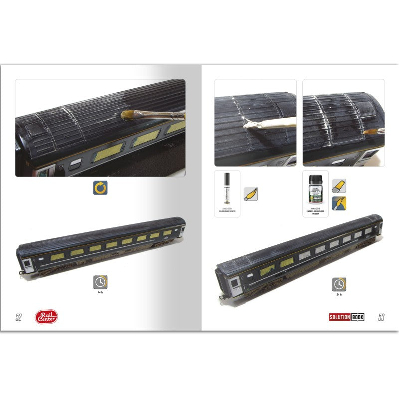 Rail Center - Solution Book 03 - How to Weather British Trains (Eng, Cast, Français, Deutsch) | Ammo by Mig Jimenez | MIGR1302