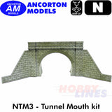 TUNNEL MOUTH Double Track stone built laser cut kit N 1:148 Ancorton Models NTM3