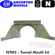 Load image into Gallery viewer, TUNNEL MOUTH Double Track stone built laser cut kit N 1:148 Ancorton Models NTM3
