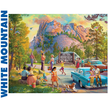 Family Road Trip - Mount Rushmore - 1000pc Jigsaw Puzzle | White Mountain | 2088pz