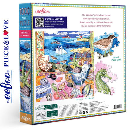 Seashells by the Shore 1000 pc Puzzle | eeBoo | PZT873