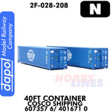 40ft Shipping Container Cosco - Twin Pack | Dapol | 2F-028-208