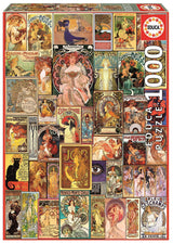 *Damaged Box* Art Nouveau Poster Collage 1000pc Puzzle | Educa | 19258