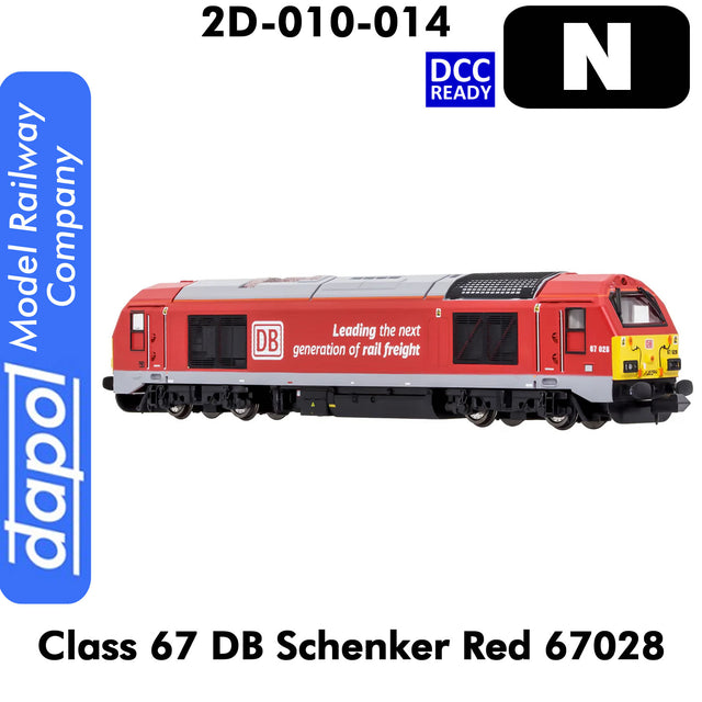 CLASS 67 DB SCHENKER RED 67028 DCC Ready loco N 1:148 | Dapol | 2D-010-014