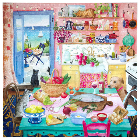 eeBoo PINK KITCHEN 1000 pc Square Jigsaw Puzzle Super Deluxe PZTPNK