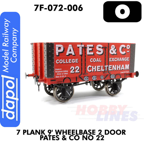 7 Plank 9' Wheelbase 2 Door Pates & Co No 22 Wagon | Dapol | 7F-064-006
