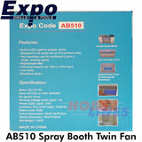 Airbrush SPRAY BOOTH High Power Large Portable w. Built in LED Light Expo AB510