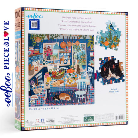 eeBoo BLUE KITCHEN 1000 pc Square Jigsaw Puzzle Super Deluxe PZTBUK