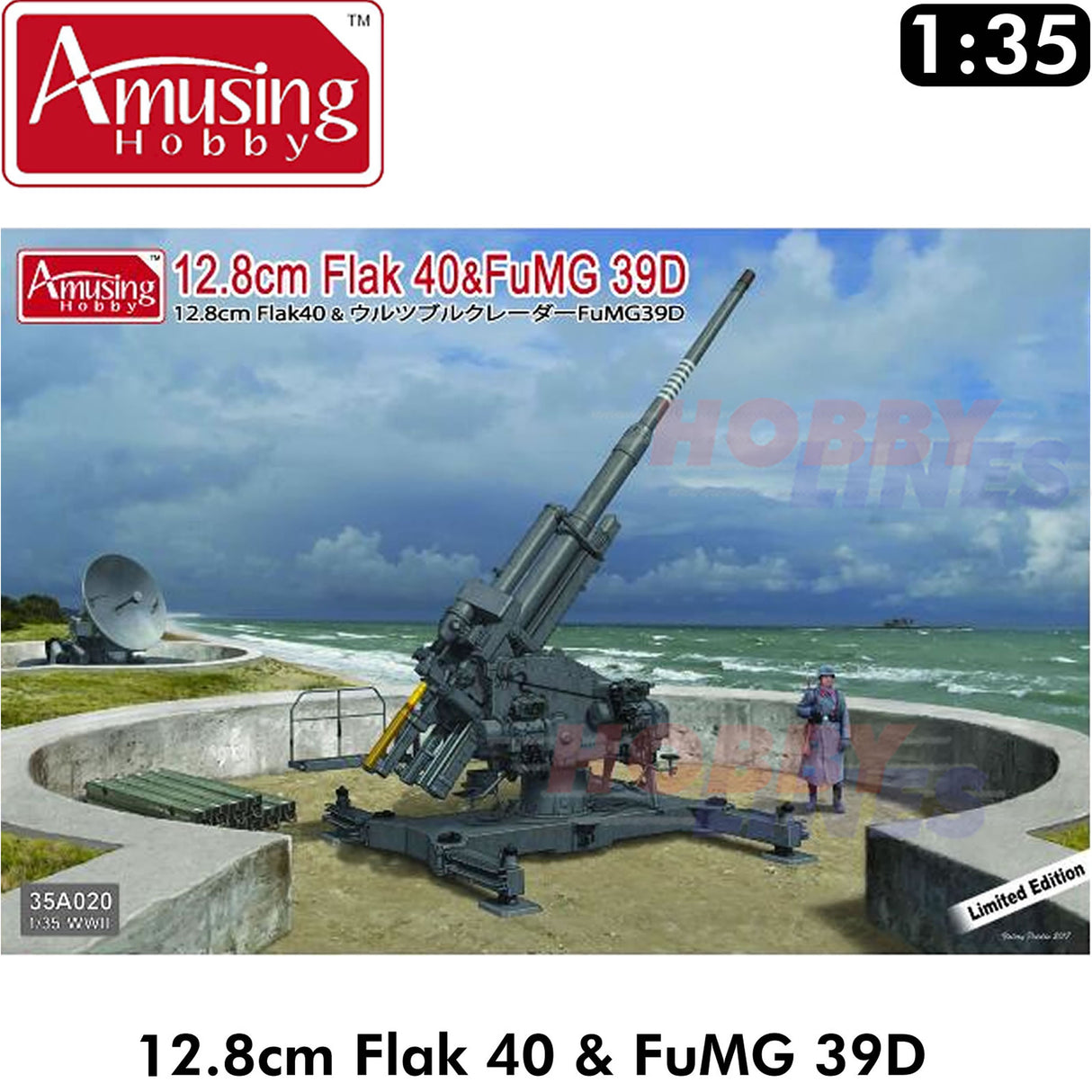 12.8cm Flak 40 & FuMG 39D model kit Amusing Hobby 35A020