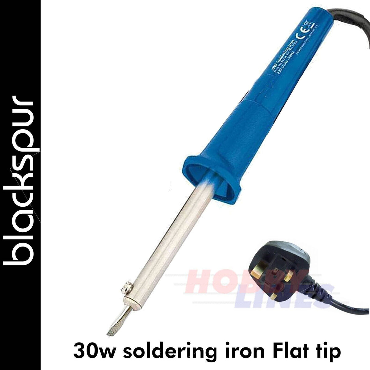 30W Soldering Iron Flat Tip | Blackspur | 77501