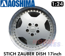 Load image into Gallery viewer, Aoshima Wheels &amp; Tyres STICH ZAUBER DISH 17inch 1:24 Set of 4 Tuned Parts 06117
