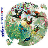 Hummingbirds 500 pc Round Puzzle | eeBoo |  PZFHMB