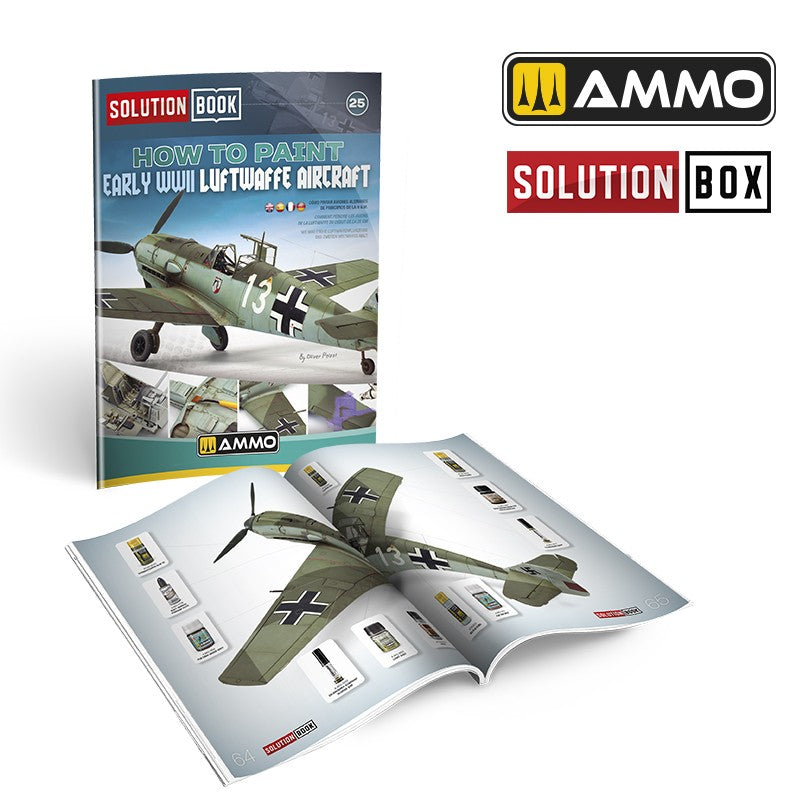 Solution Book 25 - How to Paint Early WWII Luftwaffe Aircraft (Multilingual Book) | Ammo by Mig Jimenez | MIG6530