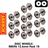  OO Gauge Disc Wheels & Axels 12.6mm - 10 Pack | Hornby | R8096