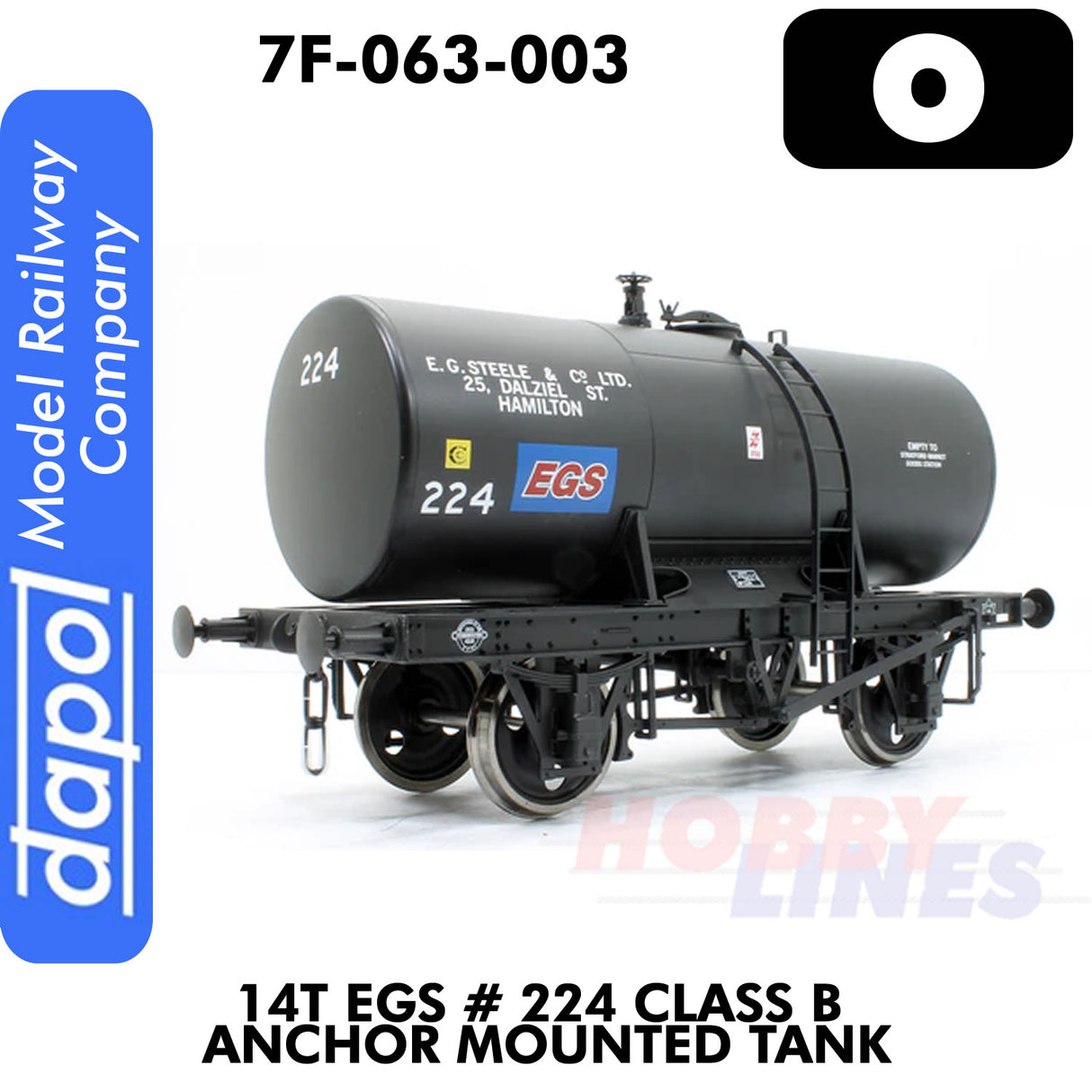 14T EGS #224 Class B Anchor Mounted Tank|  Dapol | 7F-063-001