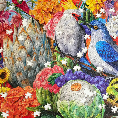 eeBoo MAGICAL FRUITS 1000 pc Square Jigsaw Puzzle Birds Super Deluxe PZTMGF