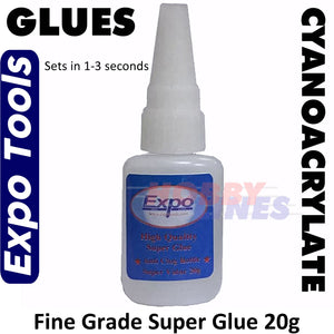 Cyano Super Glue 20g FINE 1-3 seconds Cyanoacrylate Bottle Expo Tools 47020