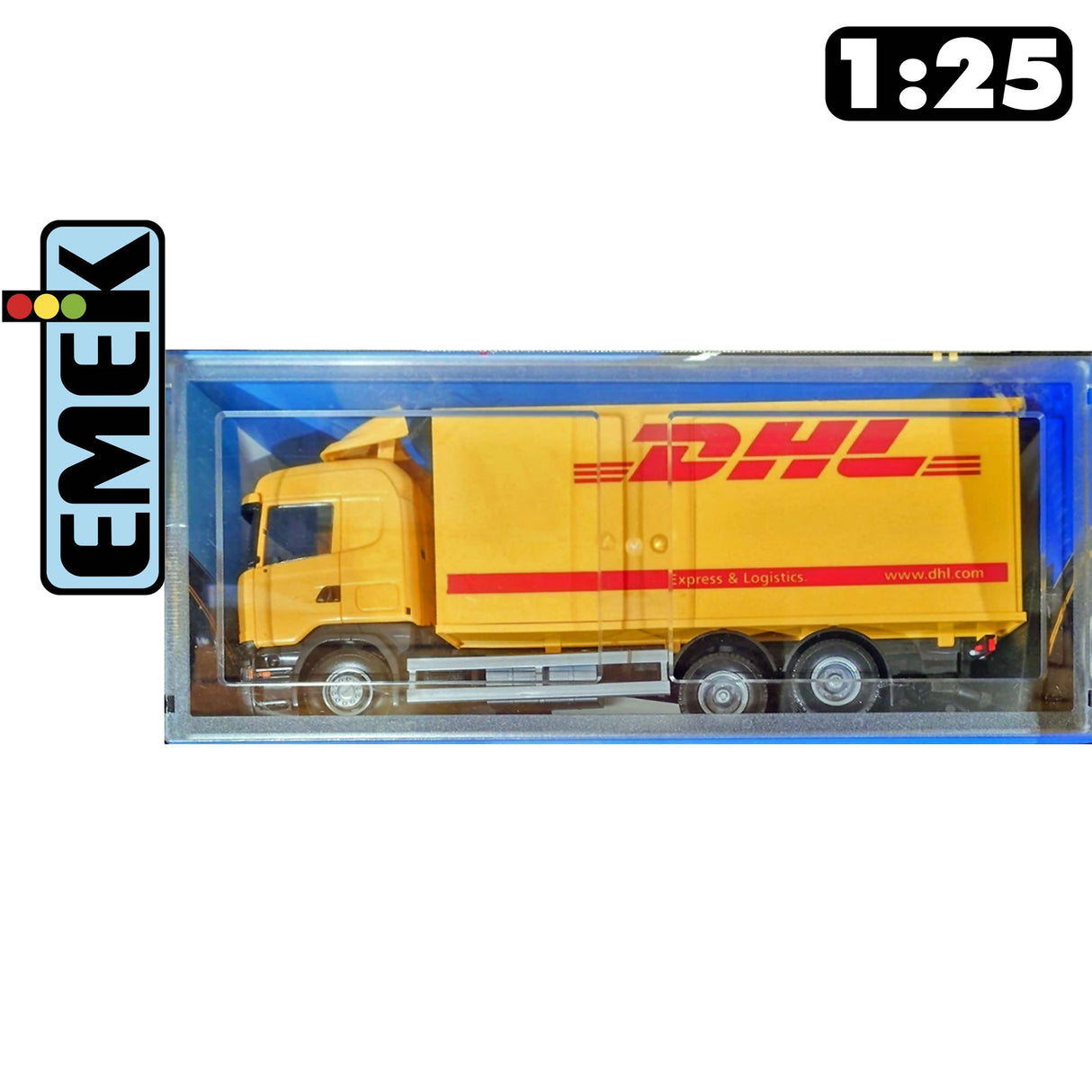 Scania Distribution Truck DHL -  Toy Truck - 1:25 | EMEK | 75-8950-90