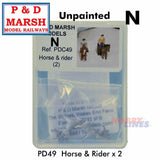 Horses and Rider x 2 - Unpainted | P&D Marsh  | C49