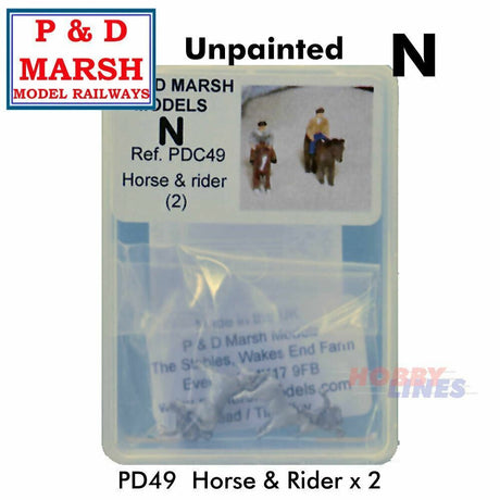 Horses and Rider x 2 - Unpainted | P&D Marsh  | C49