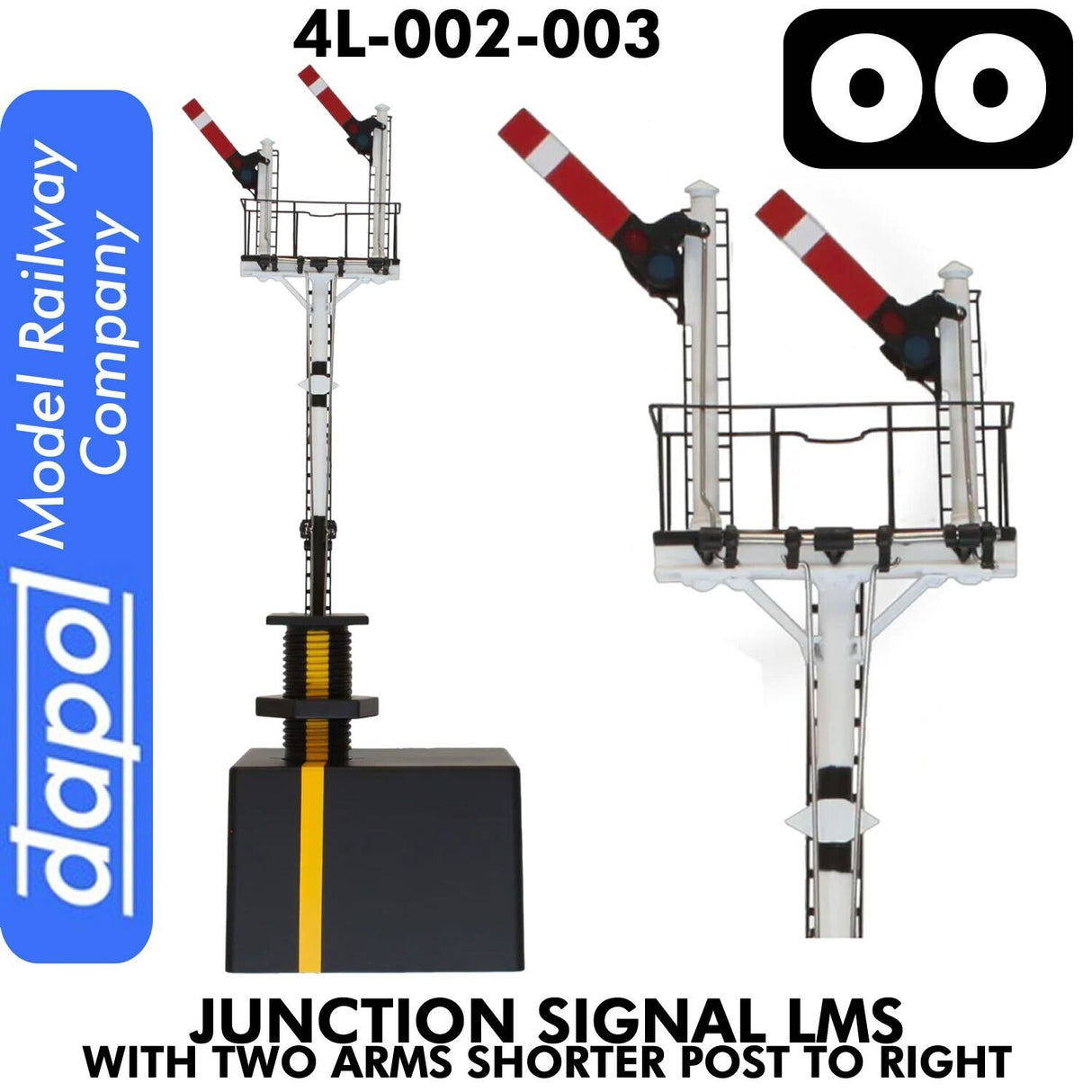 Junction Signal LMS with Two Arms Shorter Post to Right |  Dapol | 4L-002-003