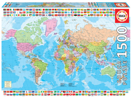 Political World Map 1500 Piece Jigsaw Puzzle | Educa | 18500