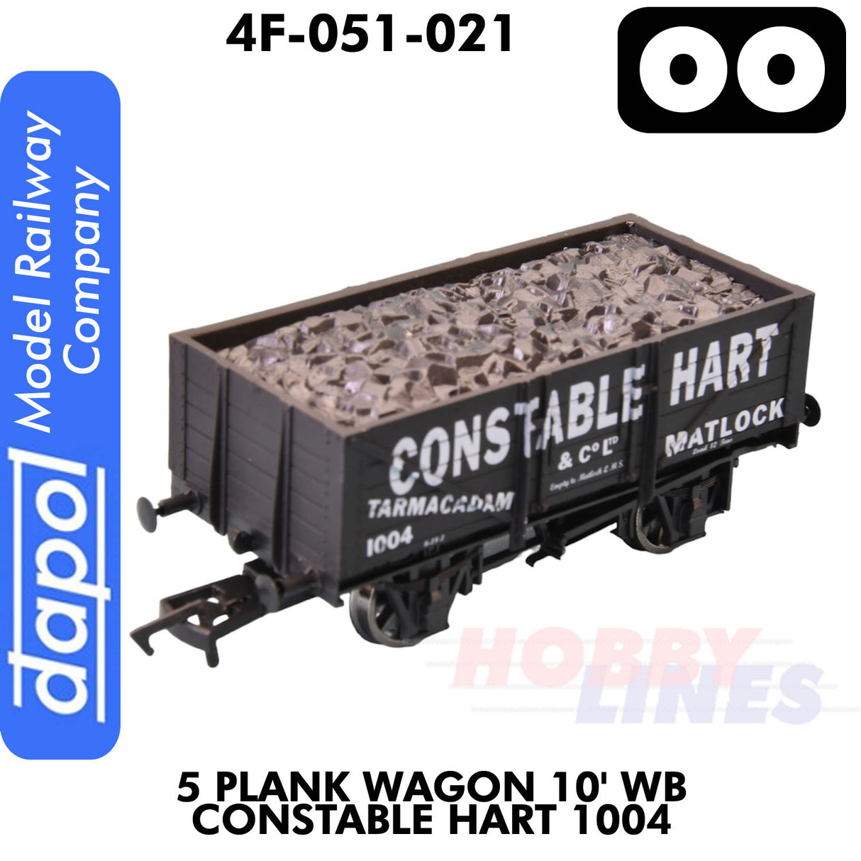 5 Plank Wagon 10' WB Constable Hart 1004 | Dapol | 4F-051-021