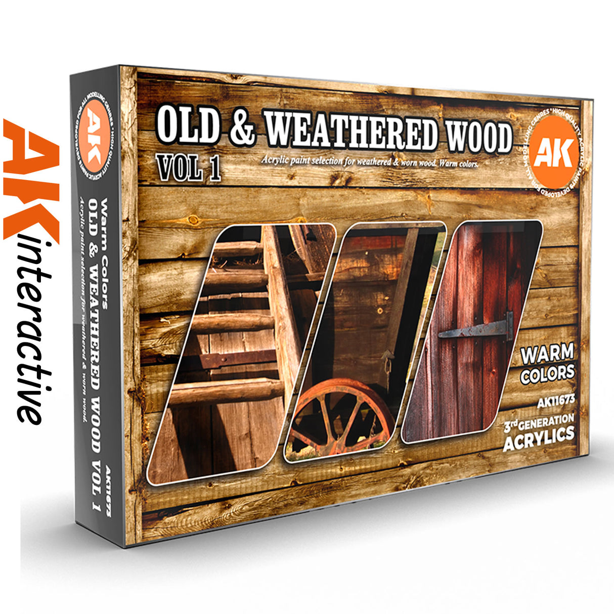Oil & Weathered Wood - Vol 1 - Warm Colours - 3G Acrylic Paint x 6 | AK interactive | AK11673