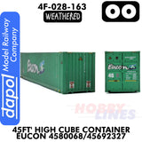 45ft Container High Cube Eucon Weathered 4580068 / 45692327 | Dapol |4F-028-163