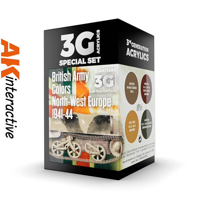 3G Special Set - British Army Colours North- West Europe 1941-44 - 4 x 17ml | AK interactive | AK11680