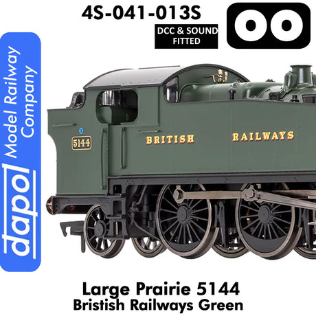 LARGE PRAIRIE 5144 BR Green DCC & Sound Steam Locomotive |  Dapol |  4S-041-012S
