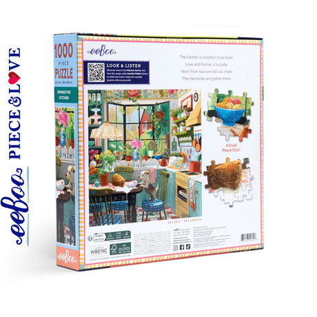 eeBoo SPRINGTIME KITCHEN 1000 pc Square Jigsaw Puzzle Super Deluxe PZT116