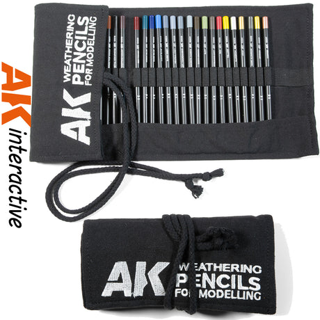 Weathering Pencils x 37 in Cloth Case - Full Range | AK interactive | AK10048