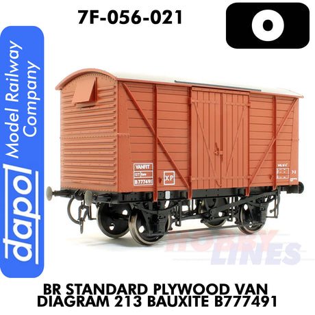 BR Standard Plywood Van Diagram 213 Bauxite B777491 | Dapol | 7F-056-021