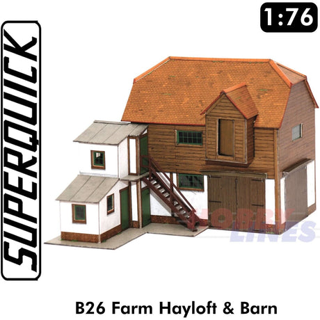 FARM HAY LOFT & BARN 1:72 OO HO Gauge Railways Building Series B B26 SuperQuick