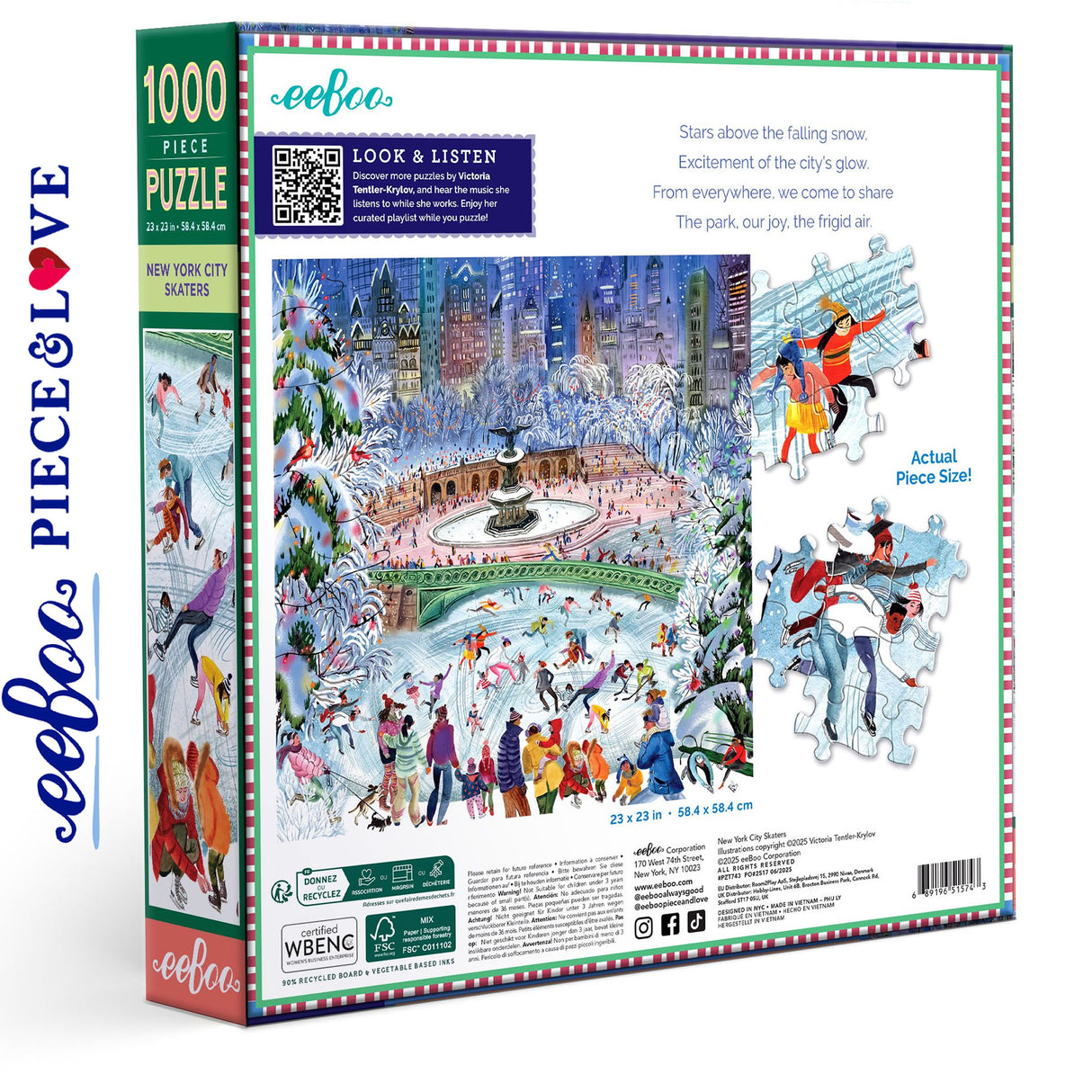 New York City Ice Skaters 1000 pc Puzzle | eeBoo | PZT743