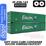 45ft Container High Cube Eucon Weathered 4580068 / 45692327 | Dapol |4F-028-163